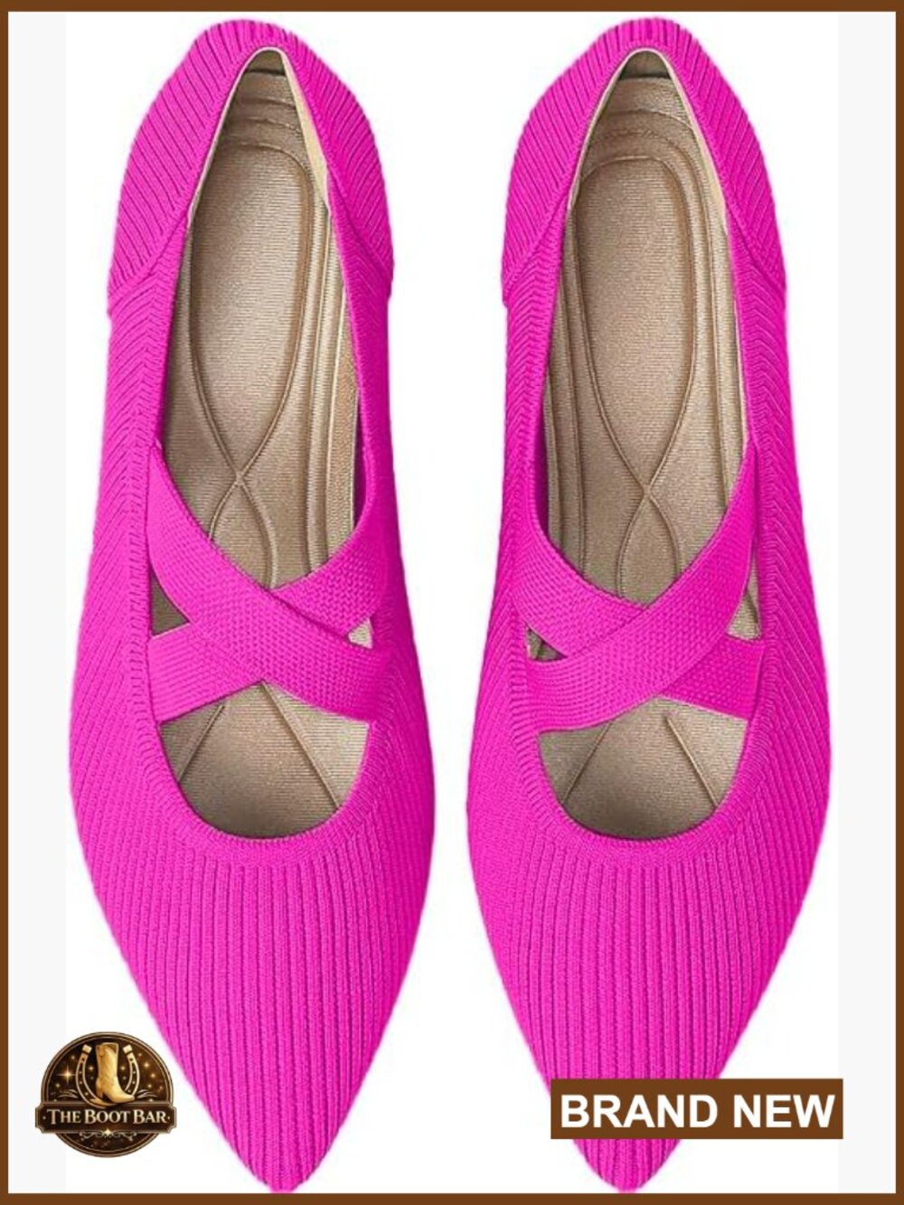 Knit Mary Jane Flats Pointed Toe Slip On Dressy Work Shoes